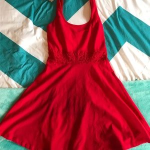 Forever 21 Red dress with lace waist